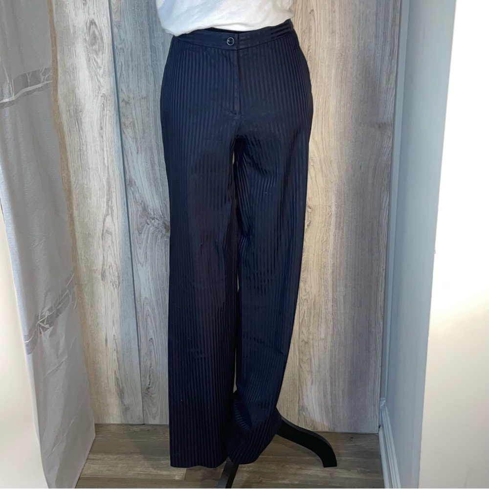 Worth Navy Wide Leg Pants Pinstripe Trouser Size 4